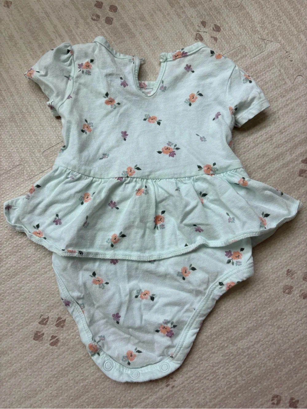 Carter's Mint Floral Ruffle Bodysuit
